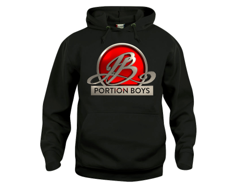 Portion Boys Miesten Huppari Logolla, Musta