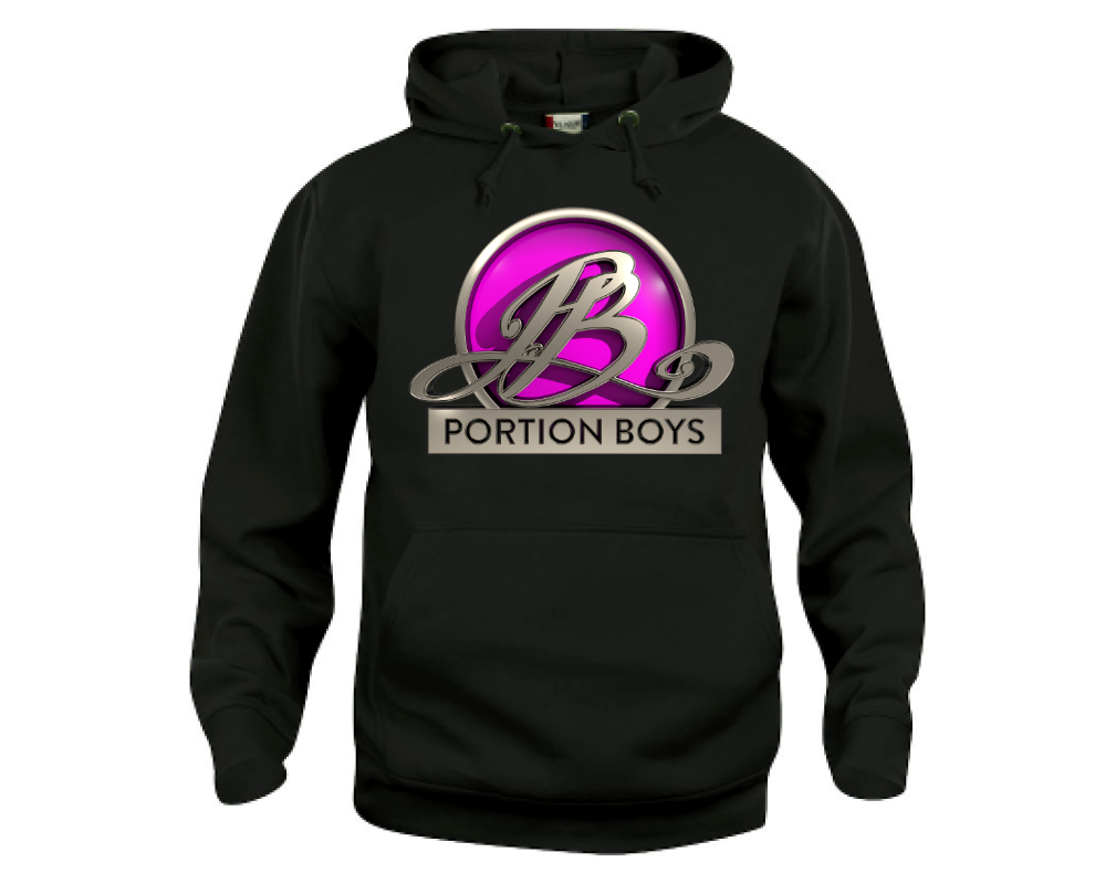 Portion Boys Naisten Huppari Logolla, Musta