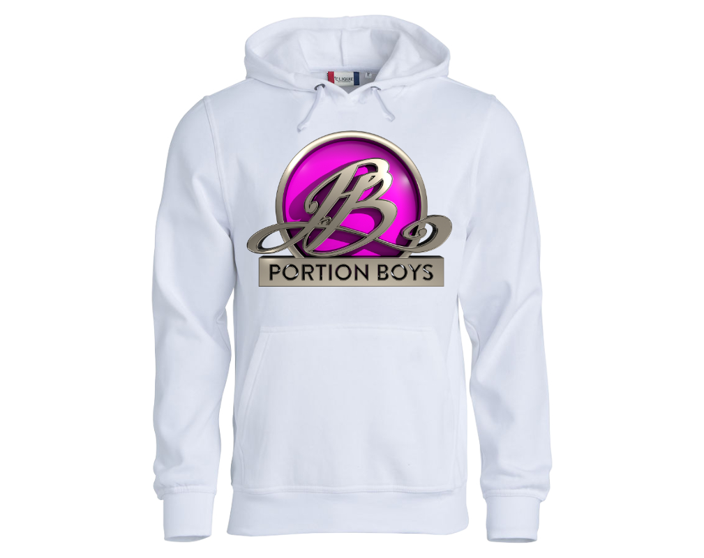 Portion Boys Naisten Huppari Logolla, Valkoinen