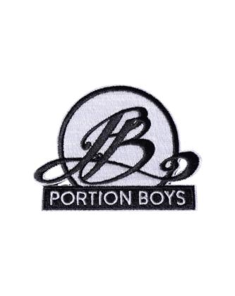 Portion Boys haalarimerkki, Mustavalkoinen logo