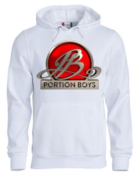 Portion Boys Miesten Huppari Logolla, Valkoinen