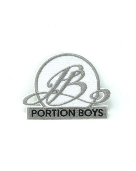 Portion Boys haalarimerkki, Valkoinen logo